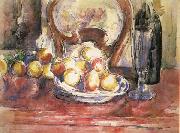 Paul Cezanne Nature morte,pommes,bouteille et dossier de chaise Sweden oil painting artist
